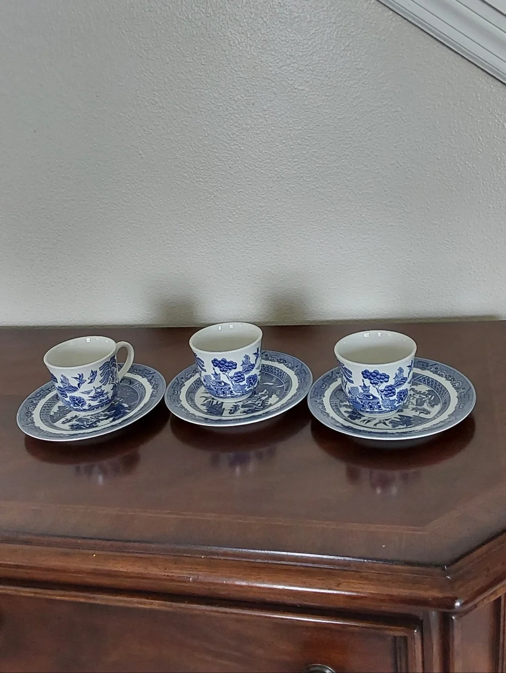 Johnson Brothers Blue and White‎ Porcelain Cup and Saucer Set